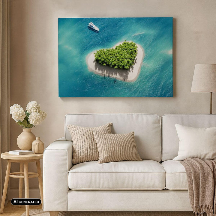 Bilder auf Leinwand 100x70cm Leinwandbild Sail Insel Meer Aussicht Natur Gross Wanddeko Bild Schlafz