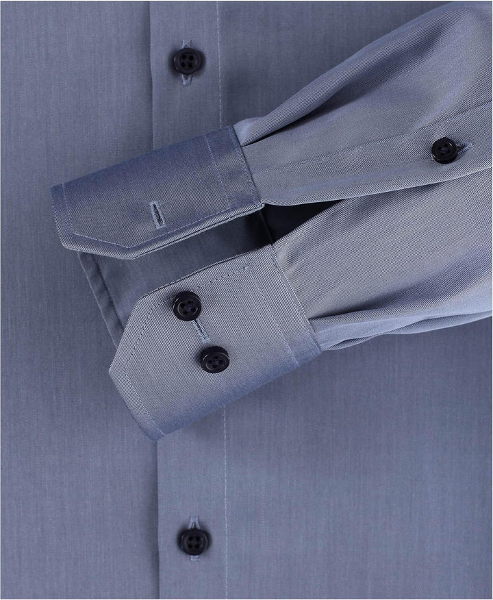 Venti Herren Twill Hemd unifarben extra Langer Arm 72cm Modern Fit 40 Graues Dunkelblau, 40 Graues D