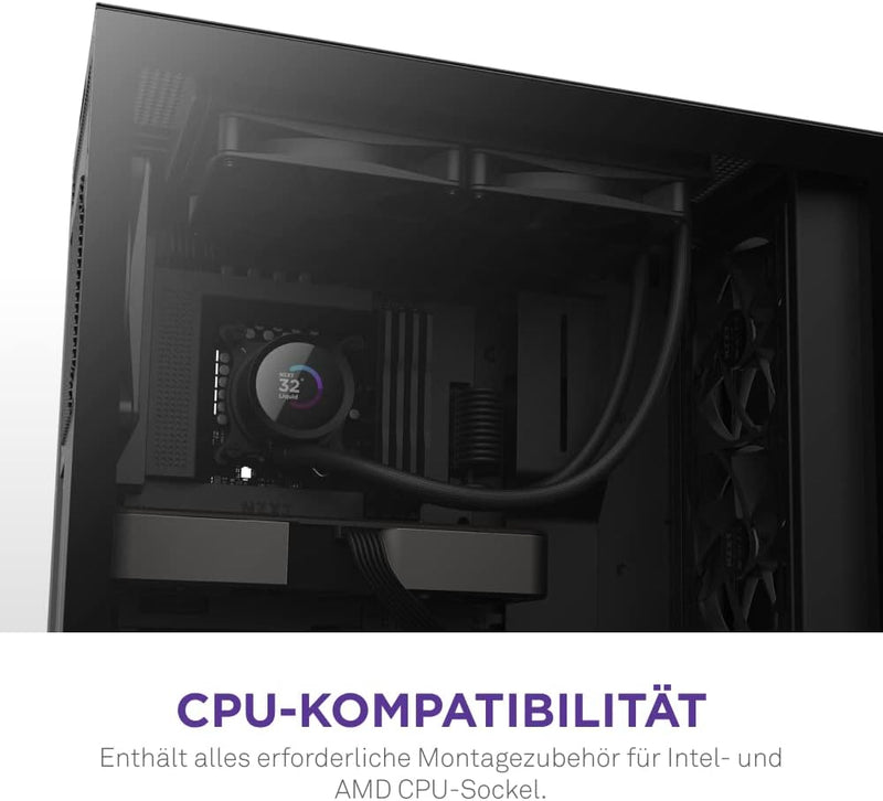 NZXT Kraken 280 - RL-KN280-B1-280mm AIO CPU Wasserkühlung - 1,54" LCD Display 240x240-2x140mm PWM Fa