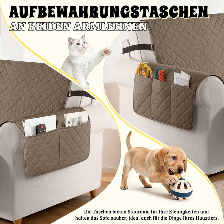 TAOCOCO Sofa Überzug, Sofabezug Wasserdicht Mit Gummiband，Wohnzimmer Anti-Rutsch Gepolsterter Sofasc