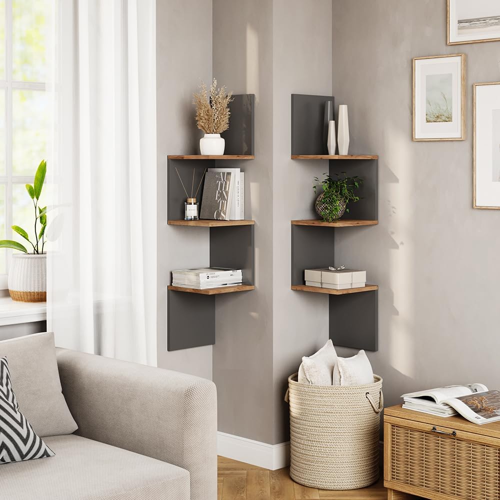 Vicco Eckregal Paolo, Bücherregal, Anthrazit, 28 x 116.4 cm 2er Set Anthrazit 116 cm, 2er Set, Anthr