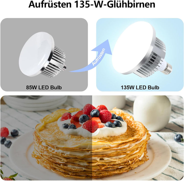 FGen LED Fotolampe, 2X135W Aufrüstung Fotoleuchte E27 3000-6500K Einstellbar mit Fernbedienung, LED