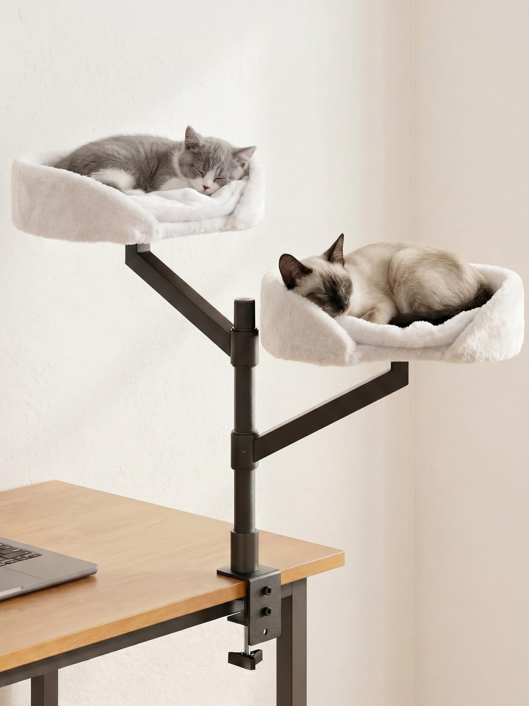 Katzenbett für den Schreibtisch, Katzenkorb, Katzen-Schreibtischbett, höhenverstellbar, 360° drehbar