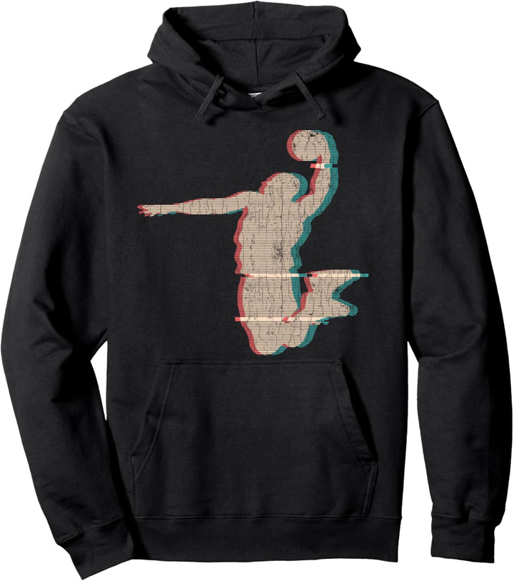 Vintage Retro Basketball-Player Gift Idea Basketball Pullover Hoodie