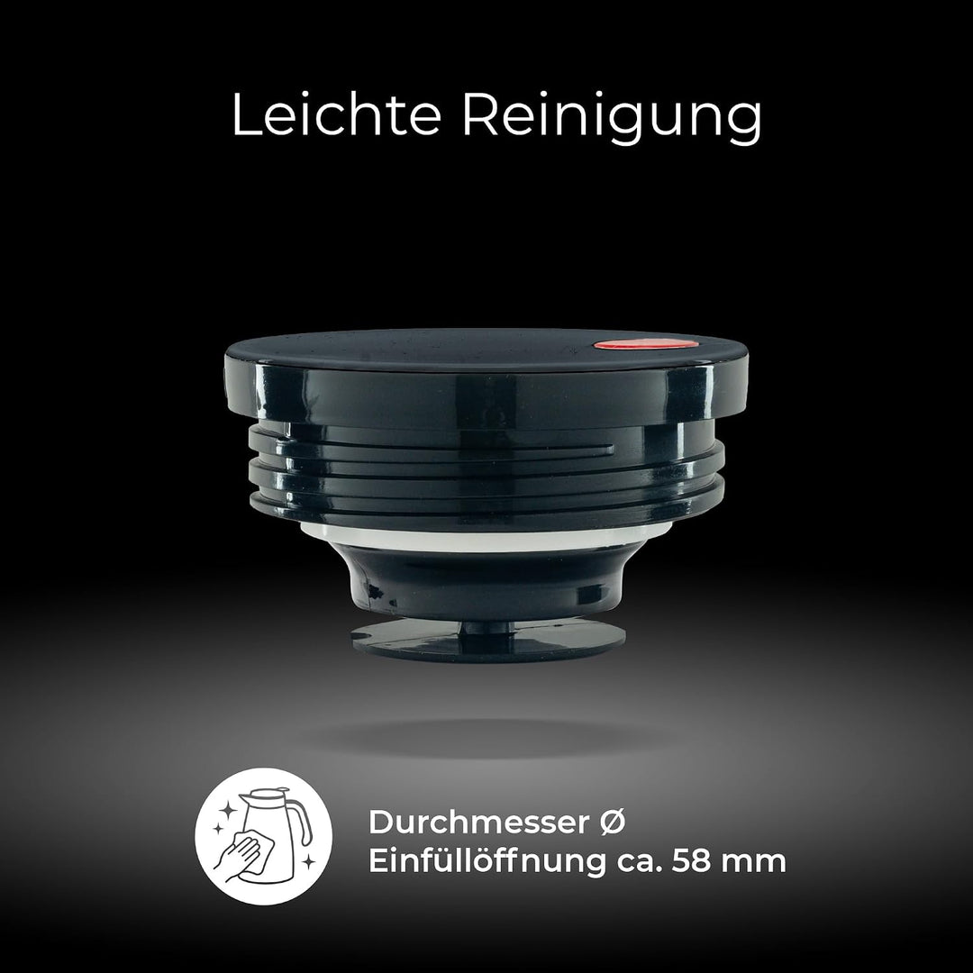ROTPUNKT Isolierkanne 1 Liter mit Glaseinsatz – Thermokanne & Warmhaltekanne für Kaffee und Tee - Ma