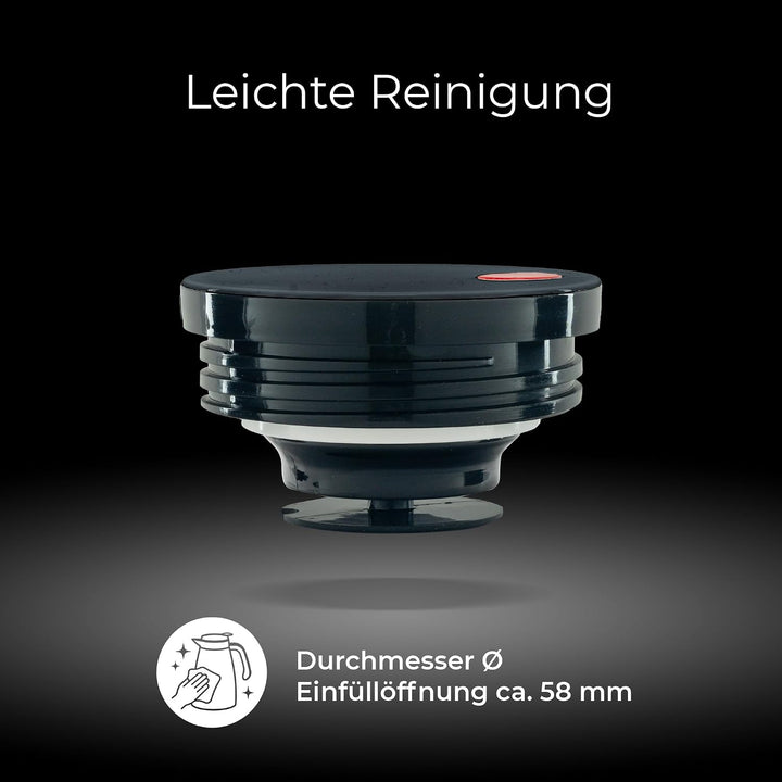 ROTPUNKT Isolierkanne 1 Liter mit Glaseinsatz – Thermokanne & Warmhaltekanne für Kaffee und Tee - Ma