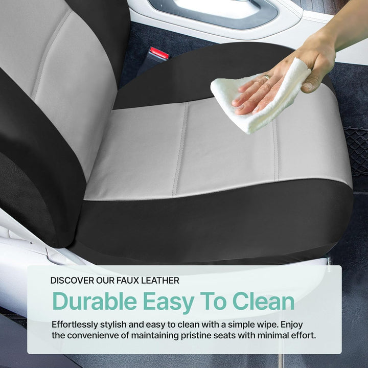 FH Group PU001GRAYBLACK102 Universal Fit Front Set Grau/Schwarz Autositzbezüge, passend für die meis