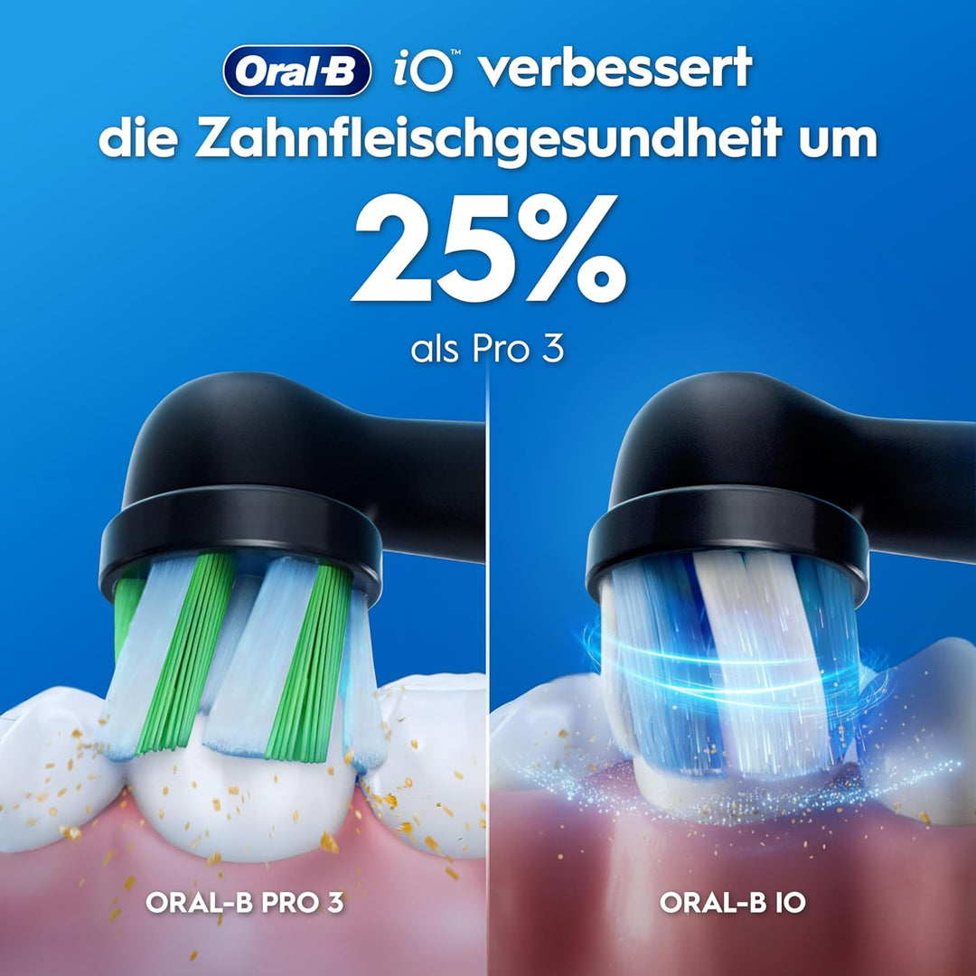 Oral-B iO Series 2 Elektrische Zahnbürste Schwarz PLUS Original Oral-B iO Sanfte Reinigung Aufsteckb