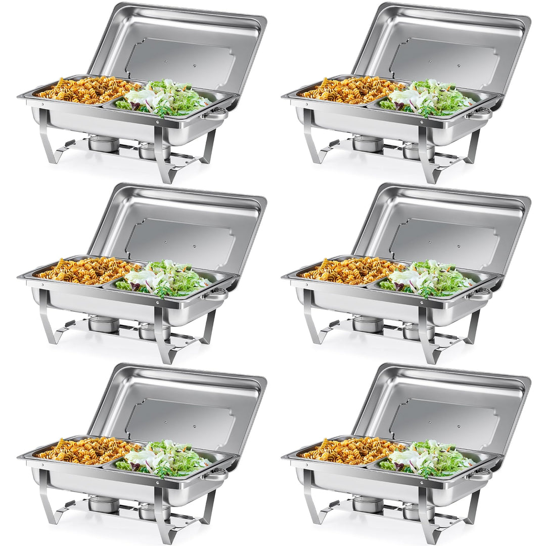 Wilprep Chafing Dish Edelstahl Buffet-Set Warmhaltebehälter Speisenwärmer Wärmebehälter Rechaud für