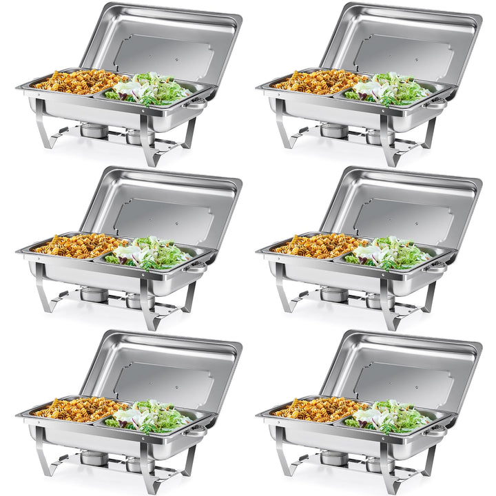 Wilprep Chafing Dish Edelstahl Buffet-Set Warmhaltebehälter Speisenwärmer Wärmebehälter Rechaud für