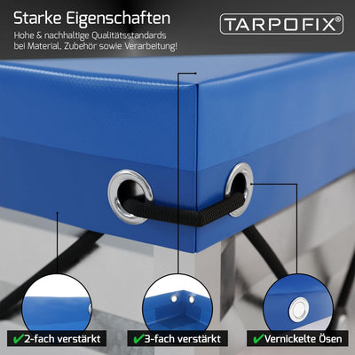 Tarpofix® Anhängerplane Flachplane 130 x 110 x 7,5 cm - inkl. Planengummi - randverstärktes Anhänger