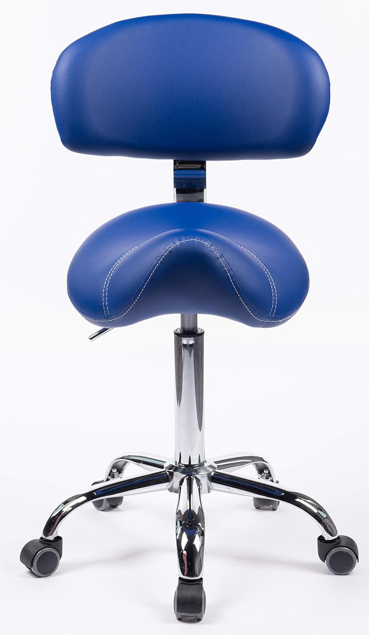 1stuff® Sattelhocker MULY BIGBACK Sattelstuhl mit Lehne - Sitzhöhe bis ca. 74cm - ergonomischer Roll