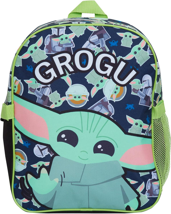Rucksack mit Lunchtasche für Kinder, Motiv: Mandalorianer, Grogu Baby Yoda, passendes Schultaschen-S