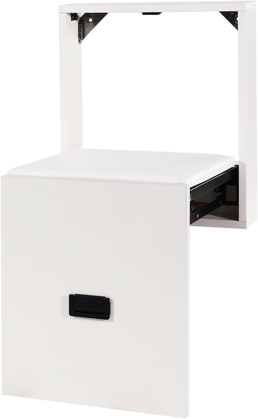 Wandklappstuhl, 35.5x36.5cm Klappsitz Wand, Wand Klappstuhl 150kg Gesamtbelastbarkeit, Wand Montiert