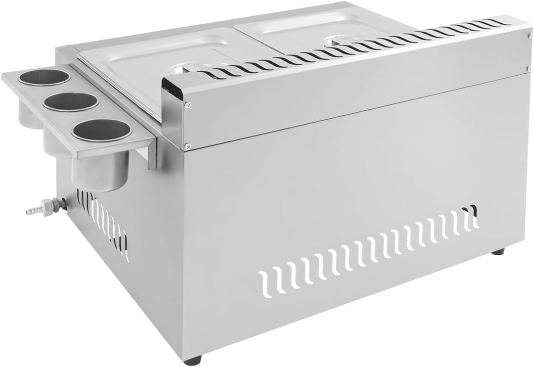 Kommerzielle Gas Fritteuse 10L+10L Doppeltank, Edelstahl Frittiermaschine mit 2 Frittierkörben & Dec