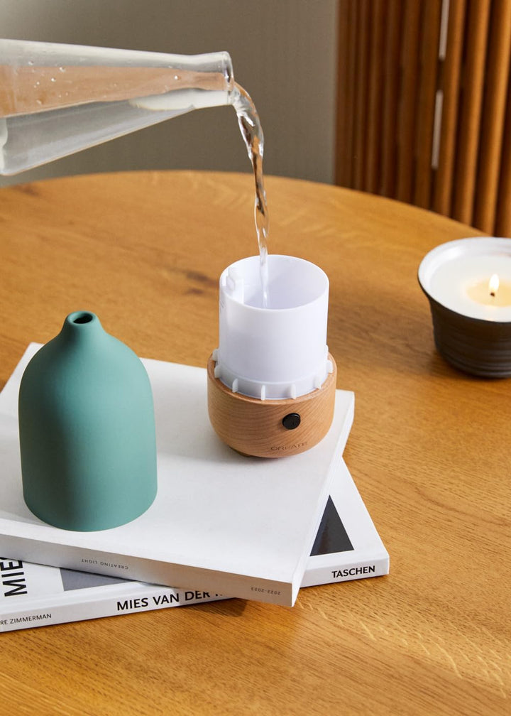 CREATE/AROMA CERAMIC/Aroma-Diffusor und Mini-Luftbefeuchter mit Beleuchtung Salbeigrün / 100ml Behäl