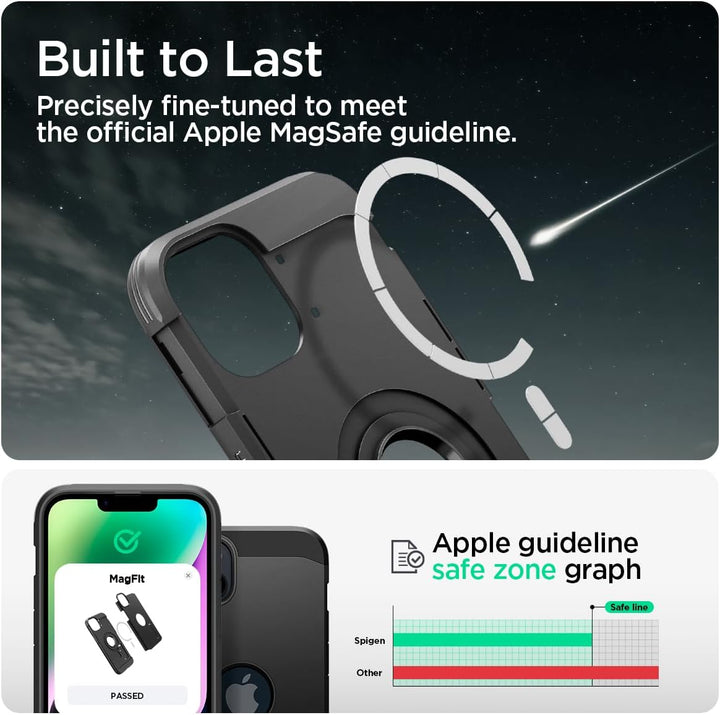 Spigen Tough Armor MagFit Hülle Kompatibel mit iPhone 14 -Schwarz iPhone 14 Black, iPhone 14 Black