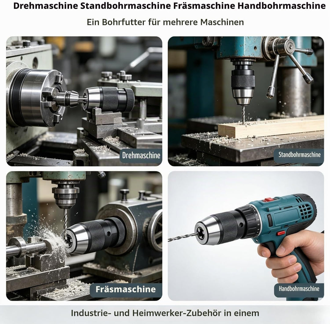 Artillery Schnellspannbohrfutter B16, 1pc 0-13mm 1/2 "stahl Selbstspannendes Keyless B16 Bohrfutter