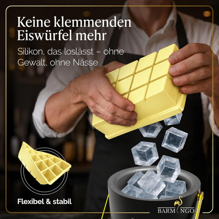 Silikon Eiswürfelform mit Deckel (3er Set) – BPA-freie Eiswürfelform gross/XXL | Grosse Eiswürfel Fo