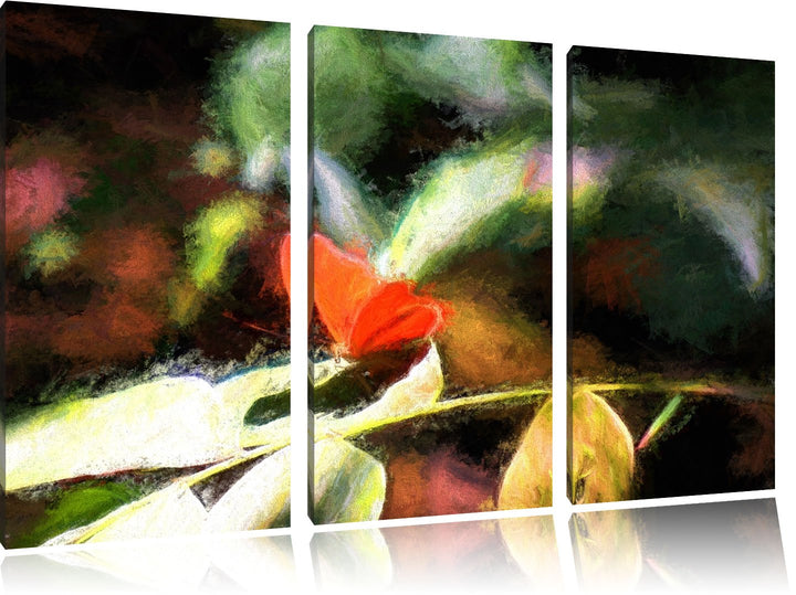 schöner Schmetterling sonnt sich NewArt 3-Teiler Leinwandbild 120x80 Bild auf Leinwand, XXL riesige