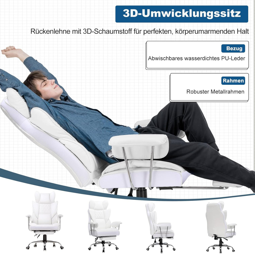 GTPLAYER Gaming Stuhl, Bürostuhl mit Taschenfeder-Lendenwirbelstütze, komfortabler breiter Büro-Comp