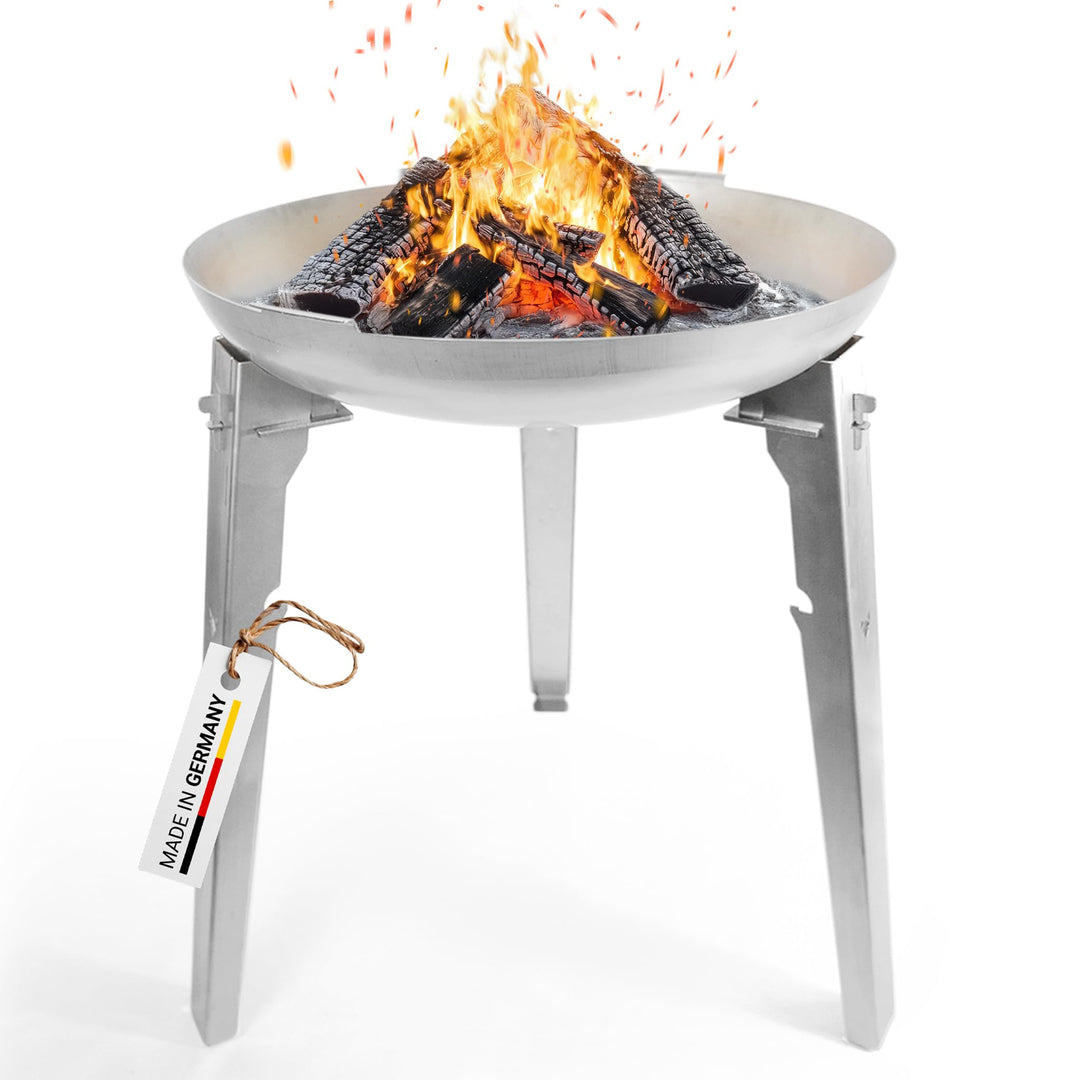 FENNEK Allround extra hoch 78 cm | die multifunktionale Feuerschale aus Edelstahl | optional mit Sch