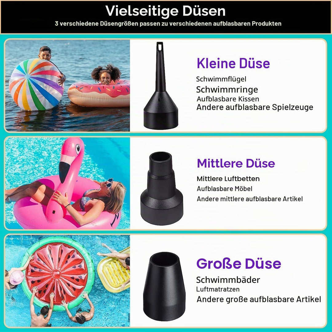 Elektrische Luftpumpe, 4000mAh Tragbare Luftpumpe mit Schnelles Aufblasen/Entleeren Mini Luftmatratz