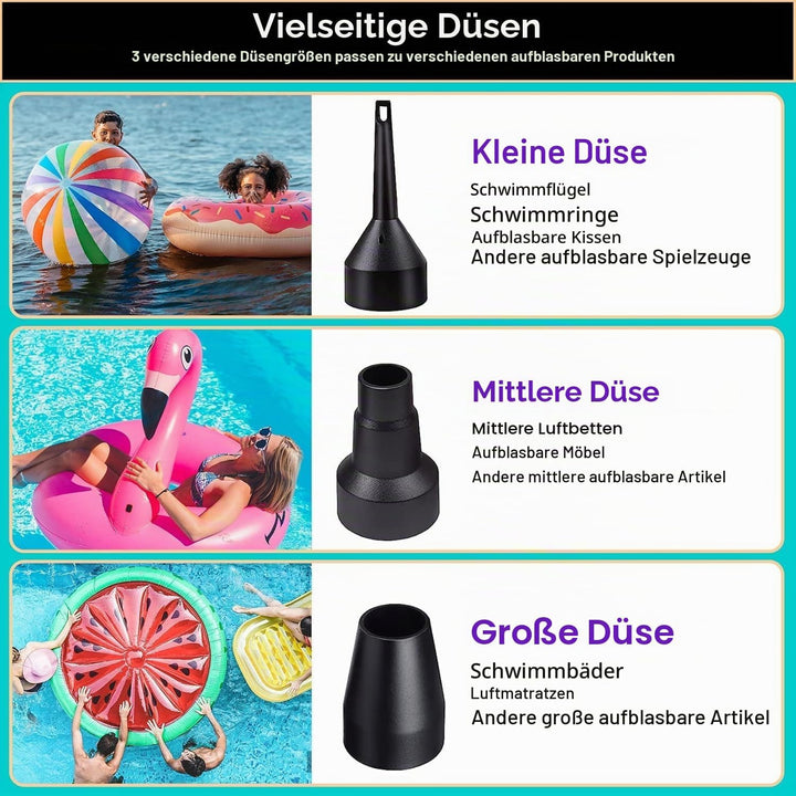 Elektrische Luftpumpe, 4000mAh Tragbare Luftpumpe mit Schnelles Aufblasen/Entleeren Mini Luftmatratz
