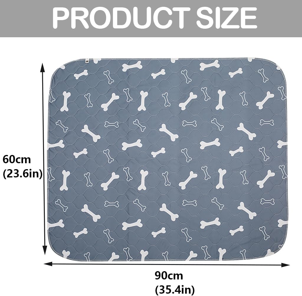 Geyecete Waschbare Welpen Unterlagen,2 Stück 60 * 90cm Haustier-Urinunterlage Wiederverwendbare,PIPI