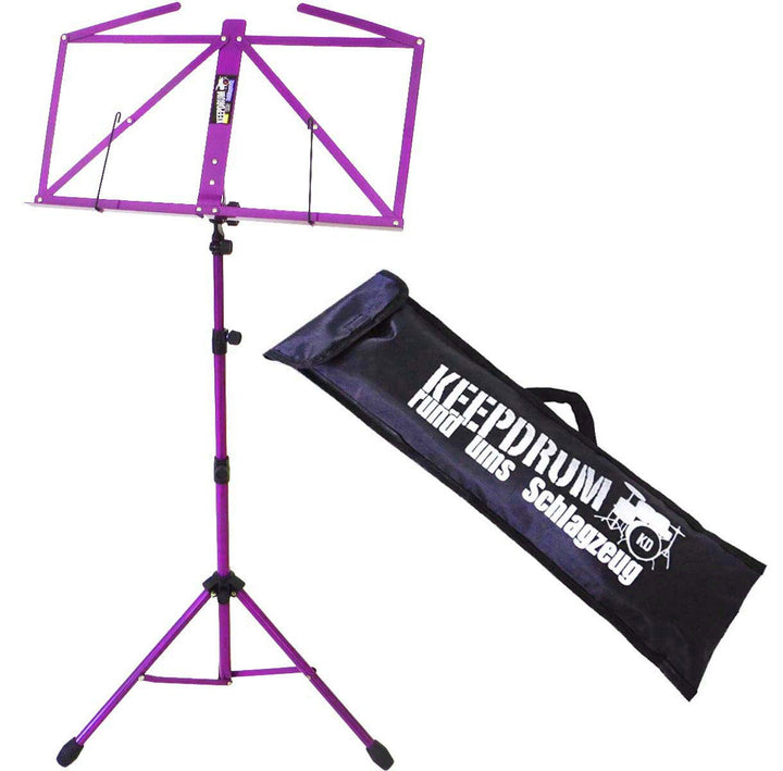 keepdrum MUS3 FL Flieder Notenstaender Notenpult Lila + Tragetasche