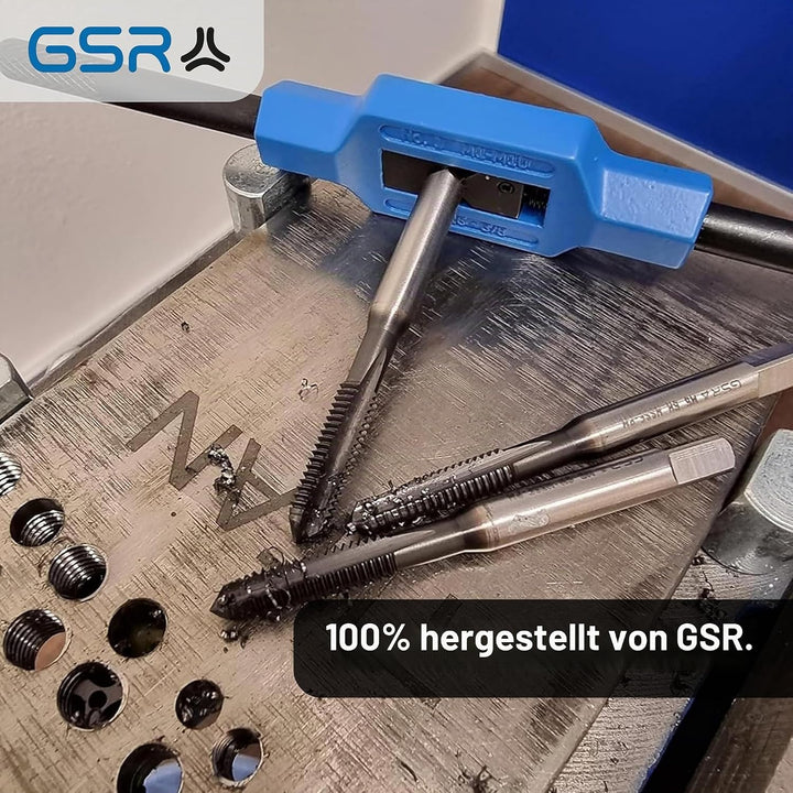 GSR Silver Windeisen DIN 1814 verstellbar, Handgewindebohrer (Gr.2 | M4 - M12), Spannbacken aus Werk