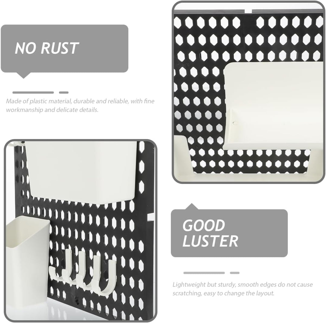 VICASKY Wandregal Organizer Pegboard Aufbewahrungssystem mit Haken und Box für Diy Projekte für Gara