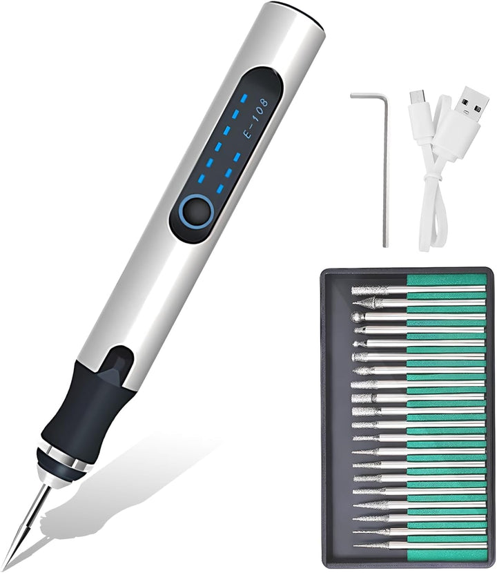 USB Wiederaufladierbar Gravur Werkzeug Kit, Elektrischer Mini Graveur Gravurwerkzeug, Mini Bohrmasch