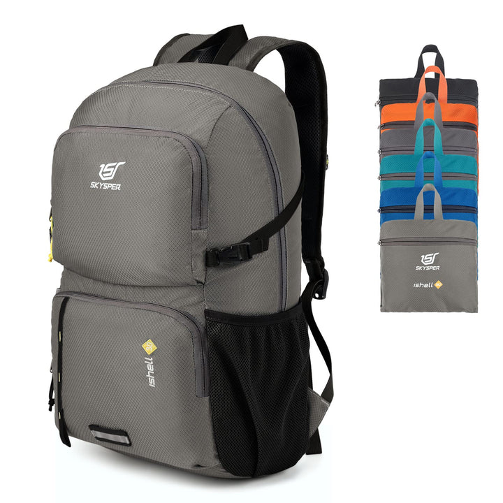 SKYSPER Faltbarer Rucksack Ultraleicht mit Nassfach Verstaubar Daypack Wasserfest Reiserucksack Tage
