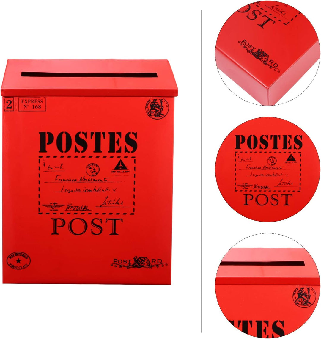 NUOBESTY Vintage Briefkasten Metall Retro Postkasten Wandmontage Mit Grossem Stauraum Für Briefe Zei