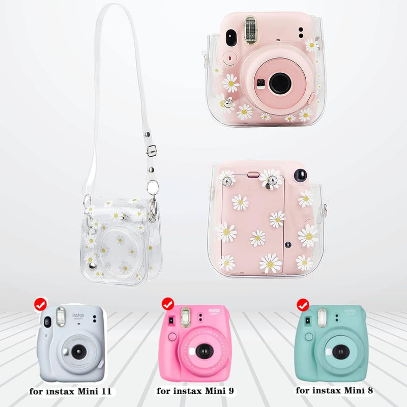 Sofortige Kameratasche, PVC-Kamera-Schutzhülle Daisy Transparente Sling Shell-Tasche mit Schultergur