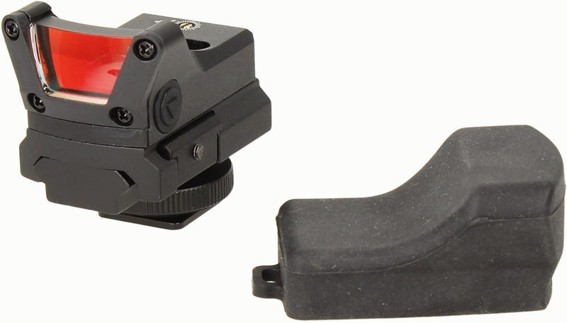 Minadax Red Dot Punkt Visier für kleine Kameras + Hotshoe Adapter | für schnelle Ziele | Sportfotogr