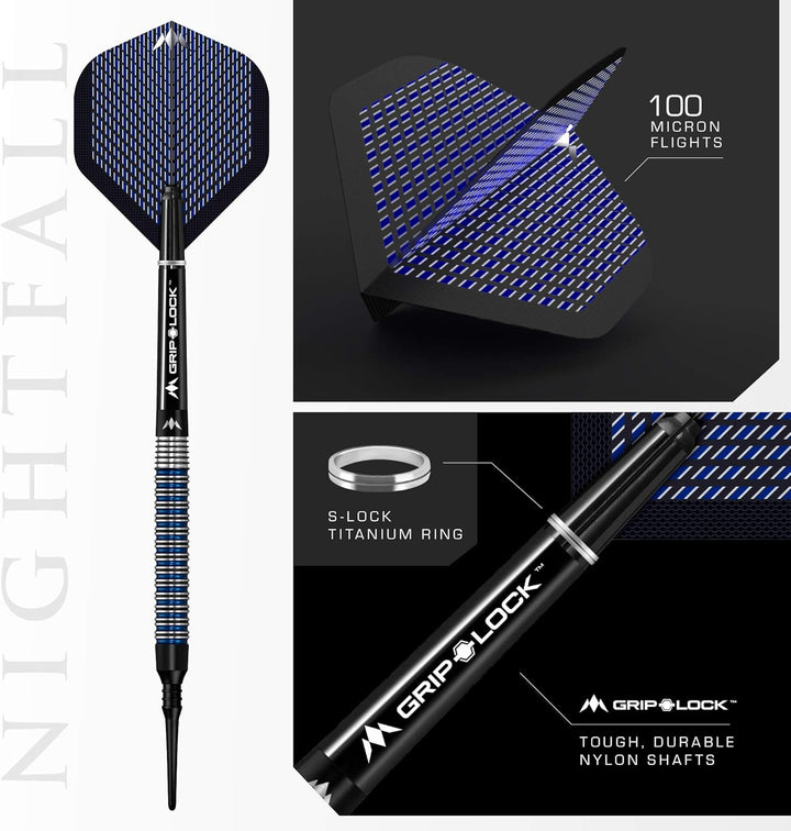 Mission Nightfall Dartpfeile mit weicher Spitze 19 g M2, 19 g M2