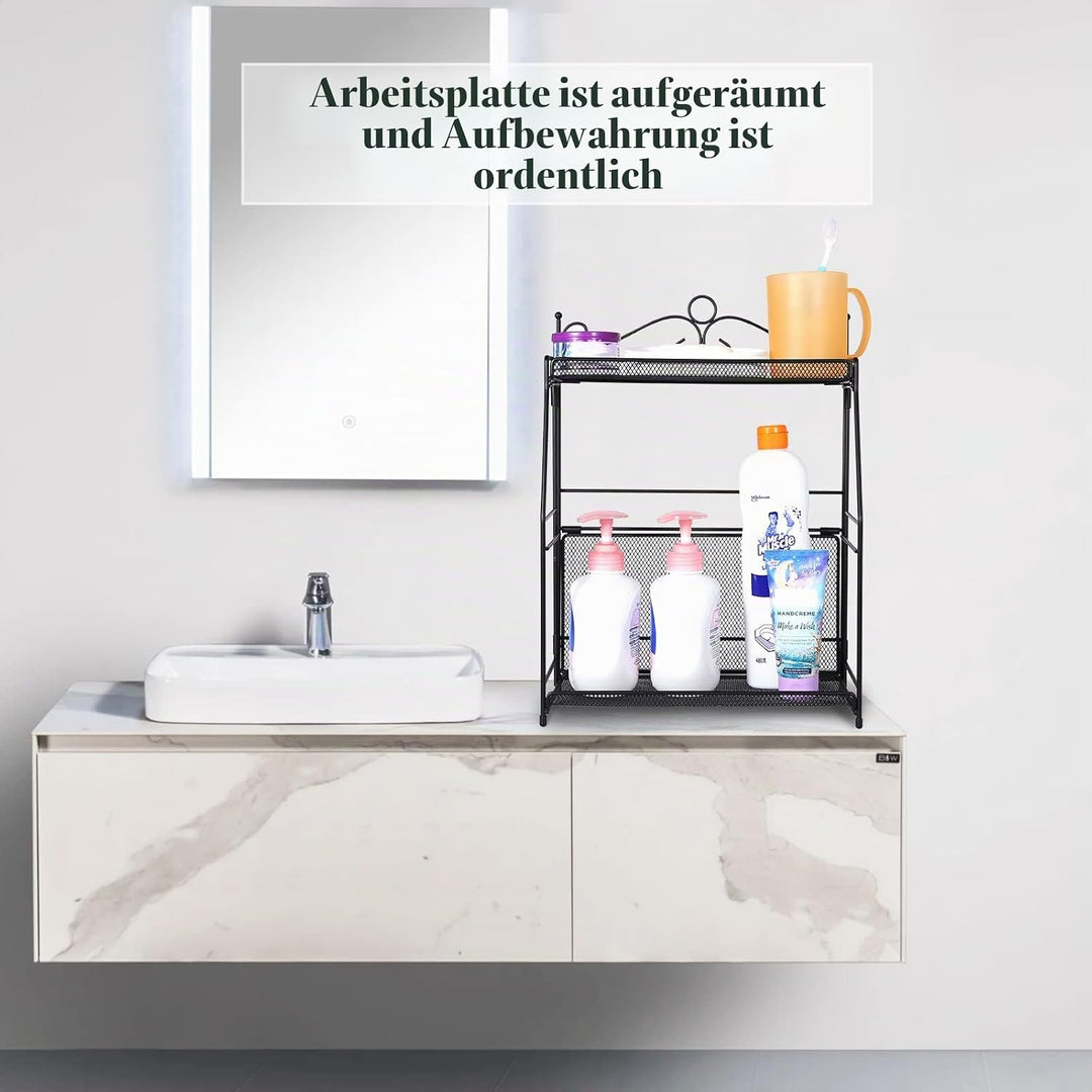 Uten Gewürzregal Stehend, Küchenregal mit 3 Ebenen aus Metall, klappbar und dauerhaft, für Arbeitspl