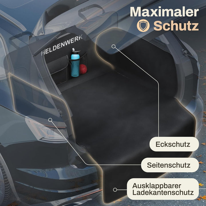 HELDENWERK Kofferraumschutz Hund mit Seiten- und Ladekantenschutz I Hundedecke Auto Kofferraum Wasse