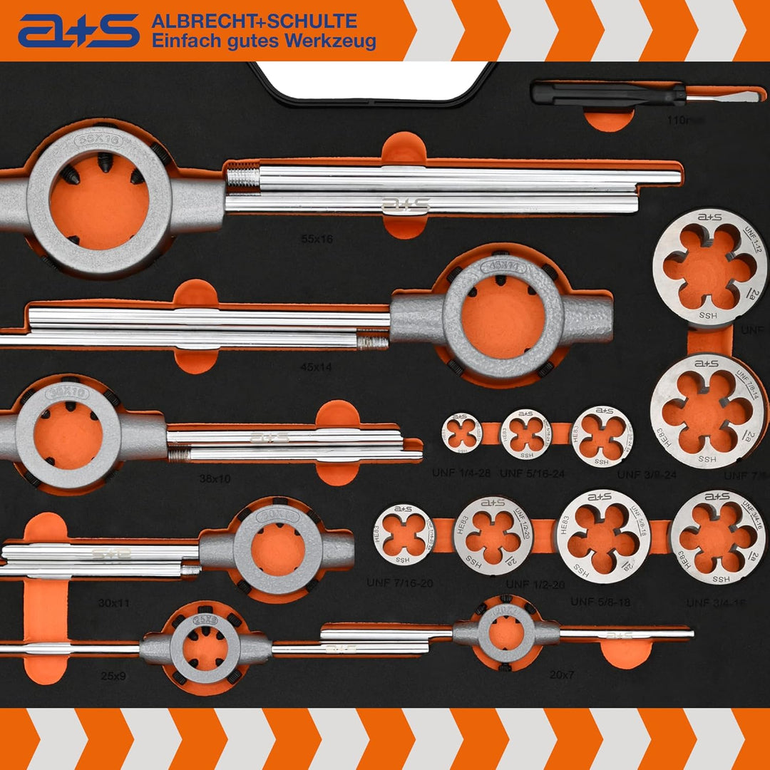 a+s UNF Gewindeschneider Set | HSS-G, 1/4&
