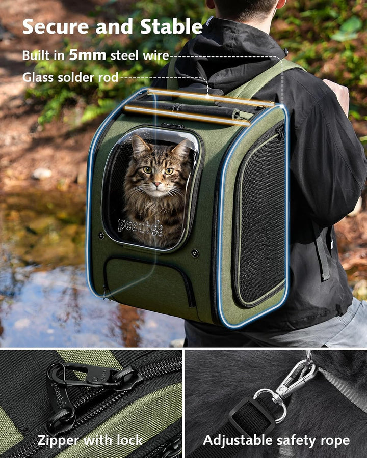 pecute Katzenrucksack Bubble Haustier Rucksack mit Netzfenster, Tragbare und Faltbare Katzentasche,
