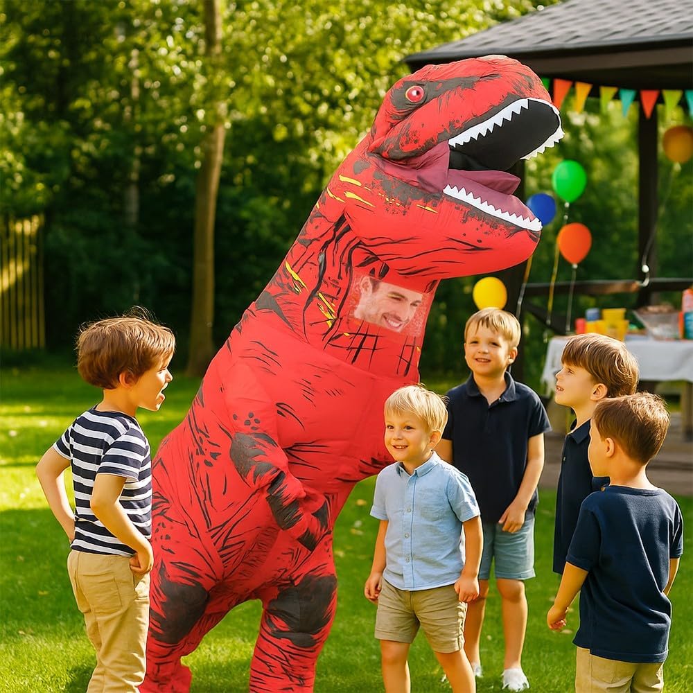 Aufblasbares Dinosaurier-Kostüm für Erwachsene, T-Rex- und Jurassic-Kostüm, lustiges Halloween-Party