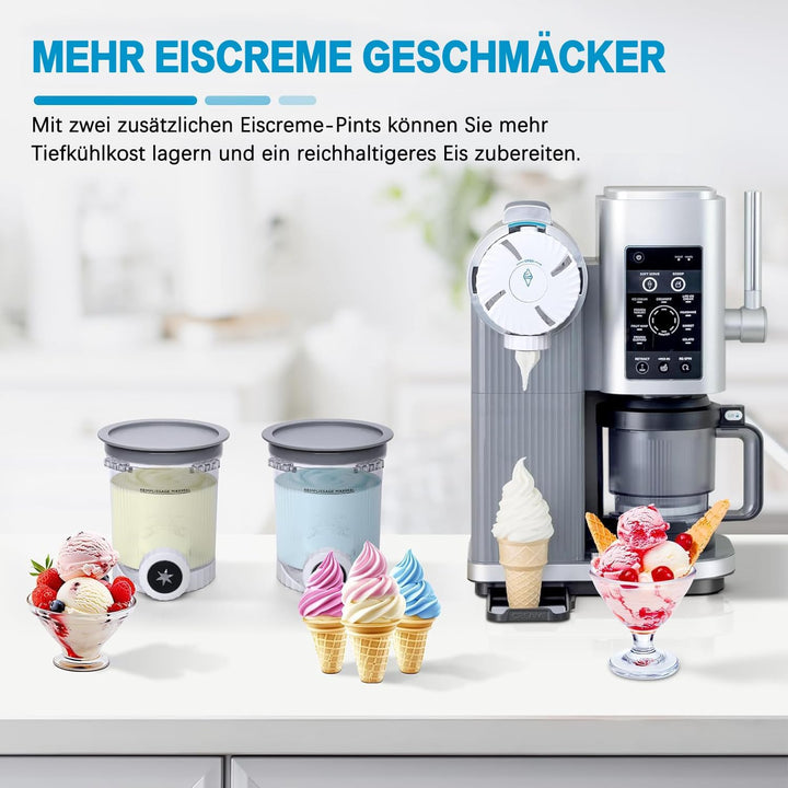 2 Stück Eisbehälter für Speiseeis,Creami Deluxe Behälter für Ninja Creami Eismaschine NC700 und NC70