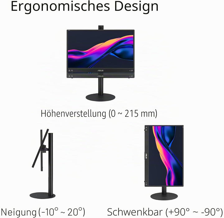 ASUS ZenScreen Ständer MTS02D – Ergonomischer Ständer für tragbare Monitore, Neigung, Drehgelenk, Hö