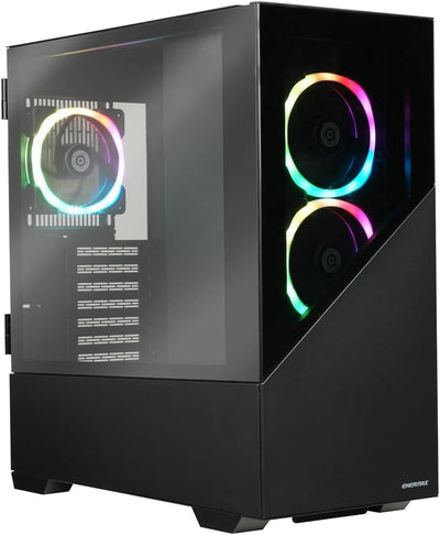ENERMAXK8 ATX Mid Tower Gaming PC-Gehäuse ausgehärtetem Glas, inkl. 3 x ARGB PWM 12cm Lüfter - USB3.