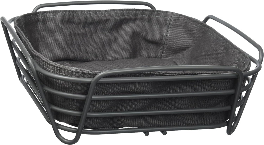 blomus -DELARA- Brotkorb Size L, quadratisch, herausnehmbare Stofftasche, stilvolles Design, 26 x 26