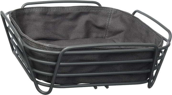 blomus -DELARA- Brotkorb Size L, quadratisch, herausnehmbare Stofftasche, stilvolles Design, 26 x 26