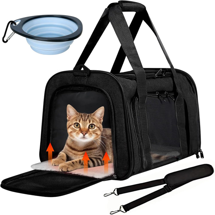 BYZESTY Transportbox Katze Hund Katzentransportbox Hundebox Faltbar Hundetransportbox Katzen Transpo