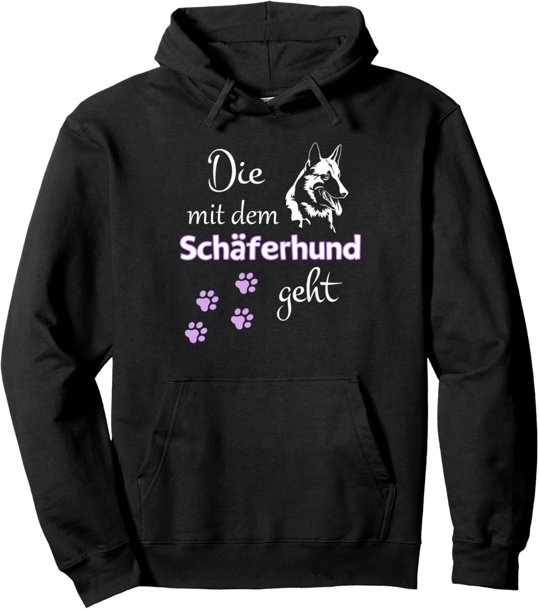Die mit dem Schäferhund geht Hunde Spruch Pullover Hoodie